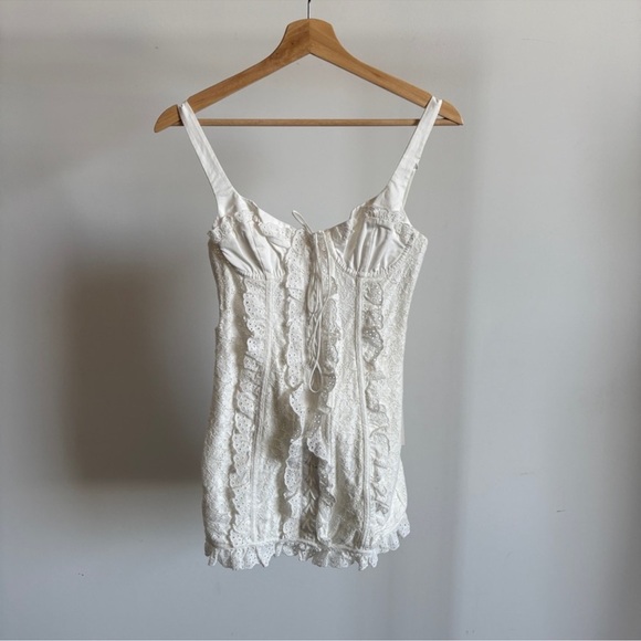 For Love and Lemons Mandy lace mini dress white medium - Picture 5 of 10